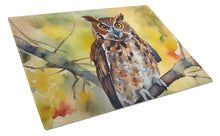 Load image into Gallery viewer, Eastern Screech Owl Glass Cutting Boards – Durable, Decorative Kitchen Art