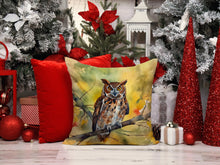 Load image into Gallery viewer, Eastern Screech Owl Throw Pillow - 14x14 Decorative Pillow – Art for Your Home &amp; Patio