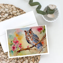 Load image into Gallery viewer, Eastern Screech Owl Greeting Cards - Blank Note Cards – 8-Pack of Artist-Designed Cards with Envelopes