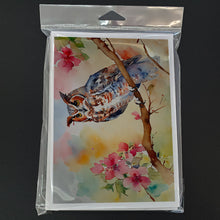 Load image into Gallery viewer, Eastern Screech Owl Greeting Cards - Blank Note Cards – 8-Pack of Artist-Designed Cards with Envelopes