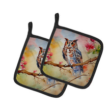 Load image into Gallery viewer, Eastern Screech Owl Pot Holders - Set of 2 Decorative Kitchen Helpers | Made in the USA