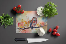 Load image into Gallery viewer, Elf Owl Glass Cutting Boards – Durable, Decorative Kitchen Art