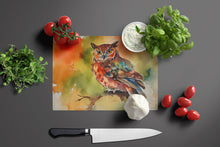 Load image into Gallery viewer, Elf Owl Glass Cutting Boards – Durable, Decorative Kitchen Art