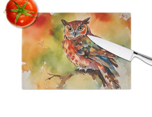 Load image into Gallery viewer, Elf Owl Glass Cutting Boards – Durable, Decorative Kitchen Art