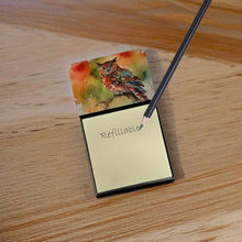 Load image into Gallery viewer, Elf Owl Sticky Note Holder- Refiilable Desk Accessory Note Pad