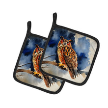 Load image into Gallery viewer, Eurasian Eagle Owl Pot Holders - Set of 2 Decorative Kitchen Helpers | Made in the USA