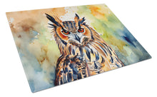 Load image into Gallery viewer, Eurasian Eagle Owl Glass Cutting Boards – Durable, Decorative Kitchen Art