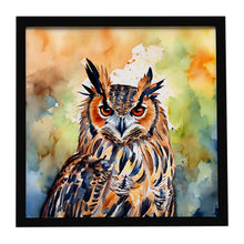 Load image into Gallery viewer, Eurasian Eagle Owl Framed Metal Print