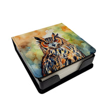 Load image into Gallery viewer, Eurasian Eagle Owl PU Leather Note Paper Holder
