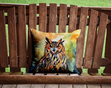 Load image into Gallery viewer, Eurasian Eagle Owl Throw Pillow - 14x14 Decorative Pillow – Art for Your Home &amp; Patio