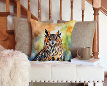 Load image into Gallery viewer, Eurasian Eagle Owl Throw Pillow - 14x14 Decorative Pillow – Art for Your Home &amp; Patio