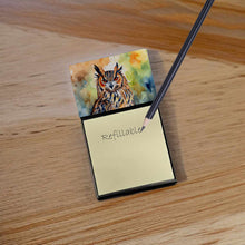 Load image into Gallery viewer, Eurasian Eagle Owl Sticky Note Holder- Refiilable Desk Accessory Note Pad