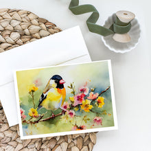 Load image into Gallery viewer, Goldfinch Greeting Cards - Blank Note Cards – 8-Pack of Artist-Designed Cards with Envelopes
