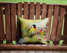 Load image into Gallery viewer, Goldfinch Throw Pillow - 14x14 Decorative Pillow – Art for Your Home &amp; Patio