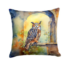 Load image into Gallery viewer, Great Horned Owl Throw Pillow - 14x14 Decorative Pillow – Art for Your Home &amp; Patio