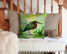 Load image into Gallery viewer, Green Heron Throw Pillow - 14x14 Decorative Pillow – Art for Your Home &amp; Patio