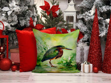 Load image into Gallery viewer, Green Heron Throw Pillow - 14x14 Decorative Pillow – Art for Your Home &amp; Patio