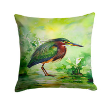 Load image into Gallery viewer, Green Heron Throw Pillow - 14x14 Decorative Pillow – Art for Your Home &amp; Patio