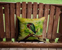 Load image into Gallery viewer, Green Heron Throw Pillow - 14x14 Decorative Pillow – Art for Your Home &amp; Patio
