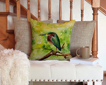 Load image into Gallery viewer, Green Heron Throw Pillow - 14x14 Decorative Pillow – Art for Your Home &amp; Patio