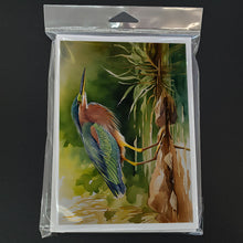 Load image into Gallery viewer, Green Heron Greeting Cards - Blank Note Cards – 8-Pack of Artist-Designed Cards with Envelopes