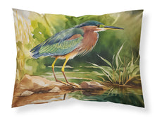 Load image into Gallery viewer, Green Heron Standard Pillowcase – Artistic Decorative Front, White Back