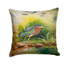 Load image into Gallery viewer, Green Heron Throw Pillow - 14x14 Decorative Pillow – Art for Your Home &amp; Patio
