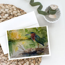 Load image into Gallery viewer, Green Heron Greeting Cards - Blank Note Cards – 8-Pack of Artist-Designed Cards with Envelopes