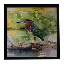 Load image into Gallery viewer, Green Heron Framed Metal Print