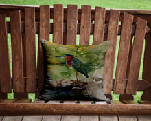 Load image into Gallery viewer, Green Heron Throw Pillow - 14x14 Decorative Pillow – Art for Your Home &amp; Patio