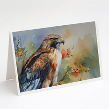 Load image into Gallery viewer, Hawk Greeting Cards - Blank Note Cards – 8-Pack of Artist-Designed Cards with Envelopes