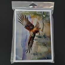 Load image into Gallery viewer, Hawk Greeting Cards - Blank Note Cards – 8-Pack of Artist-Designed Cards with Envelopes
