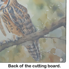 Load image into Gallery viewer, Long-Eared Owl Glass Cutting Boards – Durable, Decorative Kitchen Art