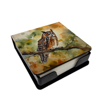 Load image into Gallery viewer, Long-Eared Owl PU Leather Note Paper Holder