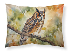 Load image into Gallery viewer, Long-Eared Owl Standard Pillowcase – Artistic Decorative Front, White Back