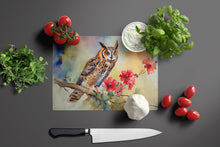 Load image into Gallery viewer, Long-Eared Owl Glass Cutting Boards – Durable, Decorative Kitchen Art