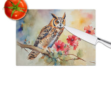 Load image into Gallery viewer, Long-Eared Owl Glass Cutting Boards – Durable, Decorative Kitchen Art