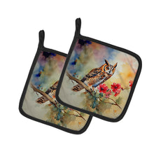 Load image into Gallery viewer, Long-Eared Owl Pot Holders - Set of 2 Decorative Kitchen Helpers | Made in the USA