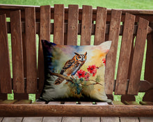 Load image into Gallery viewer, Long-Eared Owl Throw Pillow - 14x14 Decorative Pillow – Art for Your Home &amp; Patio