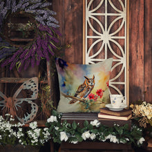 Load image into Gallery viewer, Long-Eared Owl Throw Pillow - 14x14 Decorative Pillow – Art for Your Home &amp; Patio