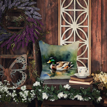 Load image into Gallery viewer, Mallard Throw Pillow - 14x14 Decorative Pillow – Art for Your Home &amp; Patio