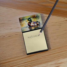Load image into Gallery viewer, Mallard Sticky Note Holder- Refiilable Desk Accessory Note Pad