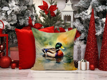 Load image into Gallery viewer, Mallard Throw Pillow - 14x14 Decorative Pillow – Art for Your Home &amp; Patio