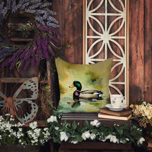Load image into Gallery viewer, Mallard Throw Pillow - 14x14 Decorative Pillow – Art for Your Home &amp; Patio