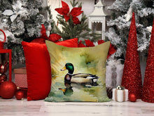 Load image into Gallery viewer, Mallard Throw Pillow - 14x14 Decorative Pillow – Art for Your Home &amp; Patio