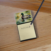 Load image into Gallery viewer, Mallard Sticky Note Holder- Refiilable Desk Accessory Note Pad