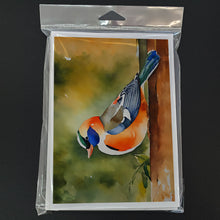 Load image into Gallery viewer, Mandarin Duck Greeting Cards - Blank Note Cards – 8-Pack of Artist-Designed Cards with Envelopes