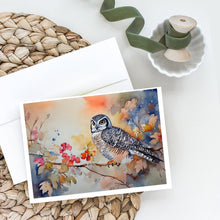 Load image into Gallery viewer, Northern Hawk Owl Greeting Cards - Blank Note Cards – 8-Pack of Artist-Designed Cards with Envelopes