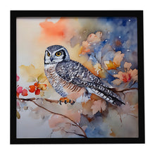 Load image into Gallery viewer, Northern Hawk Owl Framed Metal Print