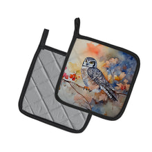 Load image into Gallery viewer, Northern Hawk Owl Pot Holders - Set of 2 Decorative Kitchen Helpers | Made in the USA